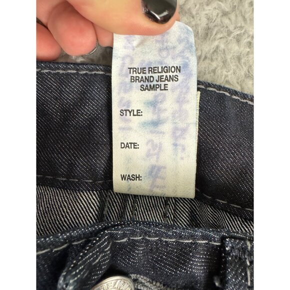 True Religion Womens Denim Mini Skirt w/Side Slit Size 28 Y2K Classic NWOT - Picture 9 of 12